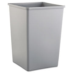 Rubbermaid® Commercial Untouchable Square Waste Receptacle, 35 gal, Plastic, Gray